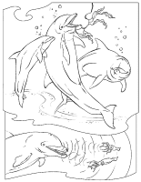 A coloring page of sea animal